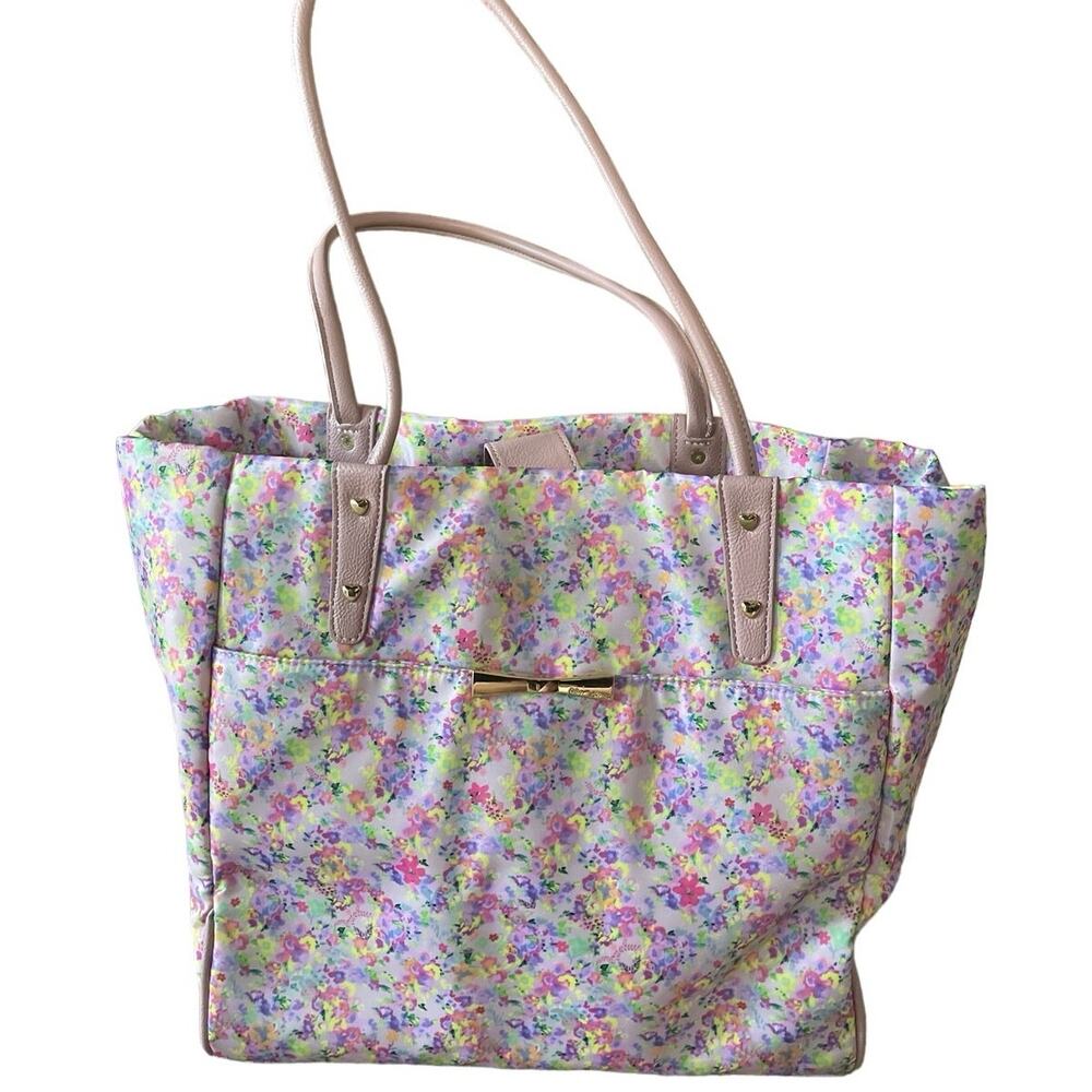 Betsey Johnson pink floral shoulder bag with small case vintage Y2K feminine